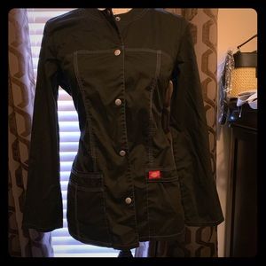 Dickies black scrub/ lab coat